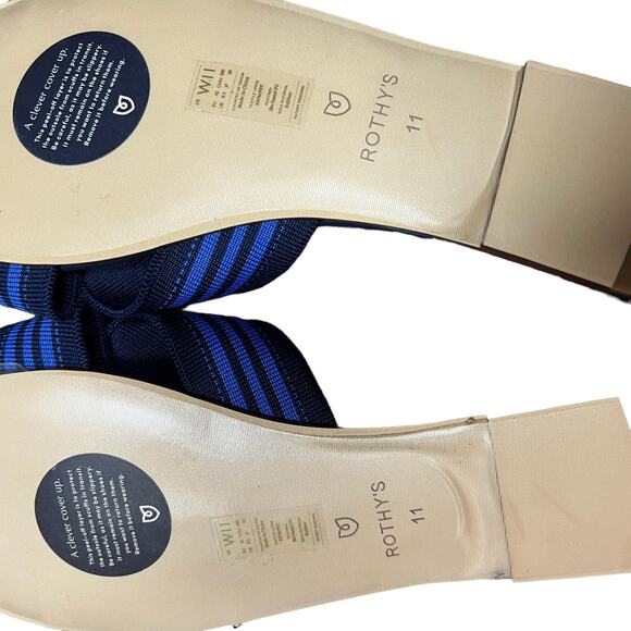 NEW Rothy’s The Knot Cobalt Stripe Sandals Women’s Size 11 - Picture 7 of 8